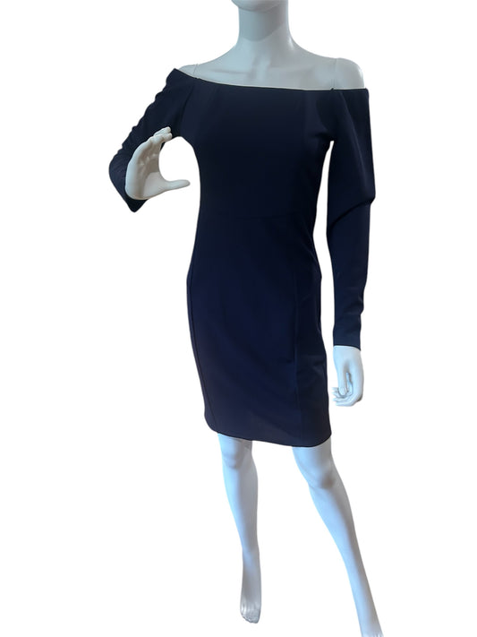 Bebe Navy Long Sleeve Back Zip Dress