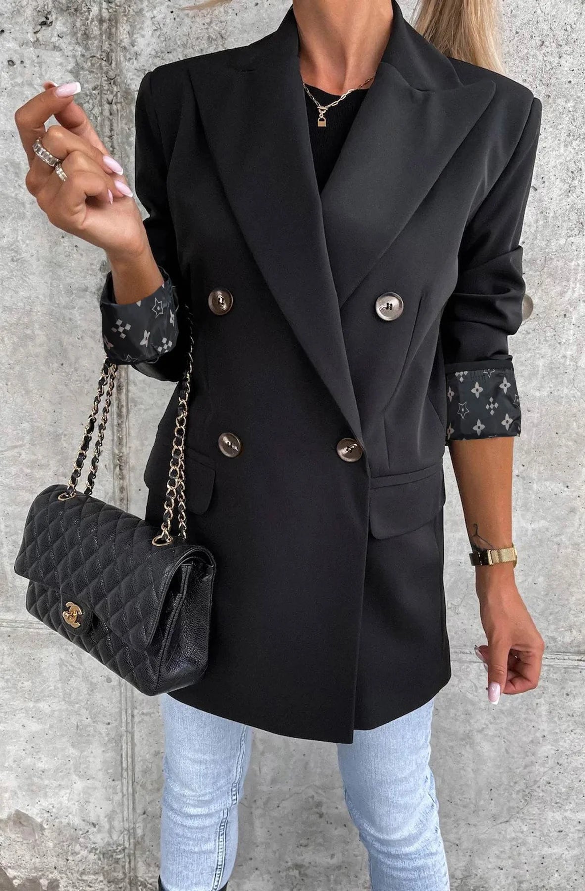 Michelle Oversized 'LV' Inspired Blazer Jacket